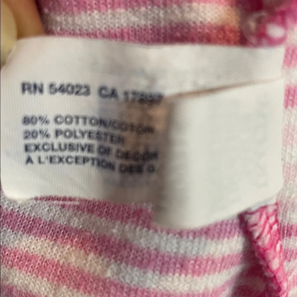 GAP Pink & White Striped Baby One-Piece Footie 6-12 M